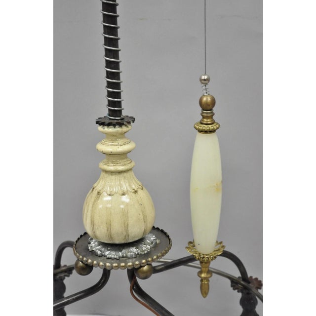 Vintage Retro Steampunk Adjustable Cantilever Pulley Victorian Floor Lamp For Sale - Image 12 of 18
