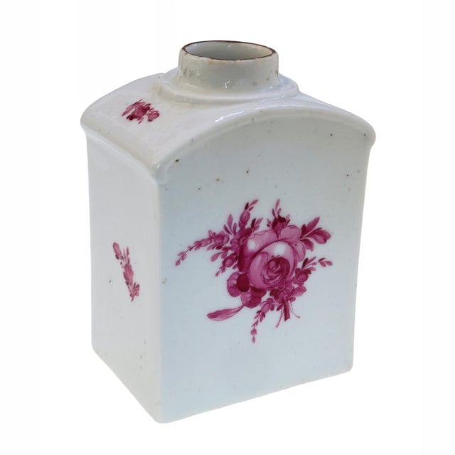 18th Century 18th Century Meissen Porcelain Tea Caddy With Silver Lid For Sale - Image 5 of 10