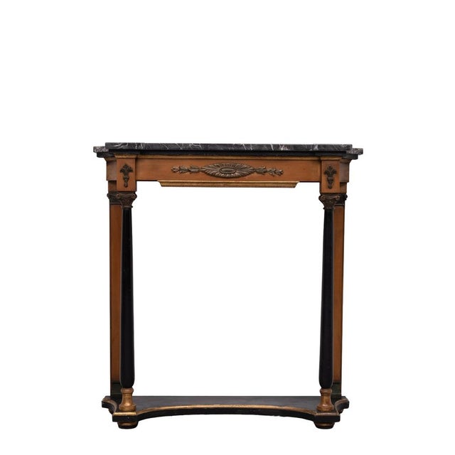 Empire Revival Italian Console Table with Black Marble Top, 1950s For Sale - Image 4 of 14