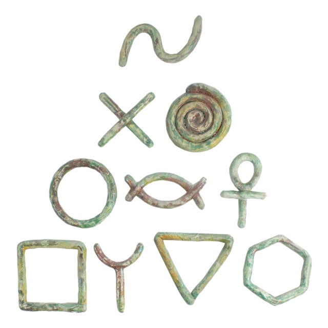 1991 “Essential Equation” Abstract Ceramic Wall Sculptures Ana England For Sale