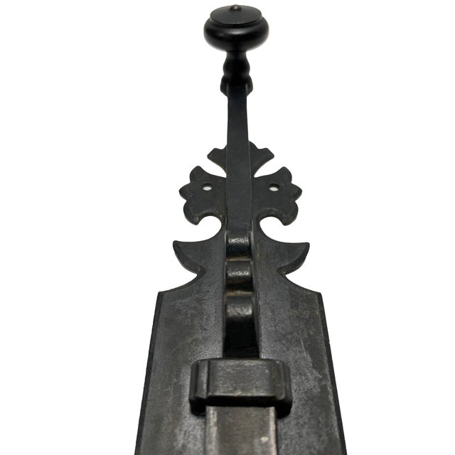 Pair of Vintage Spanish–style Metal Sliding Bolt Gate Latches For Sale In Phoenix - Image 6 of 6