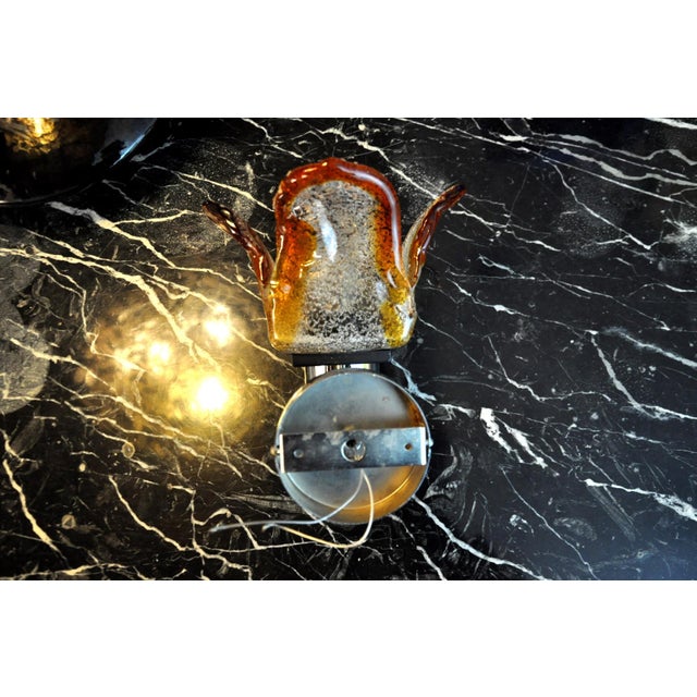 Frosted Murano Glass Wall Lamp from Mazzega, Italy, 1960s For Sale - Image 7 of 8