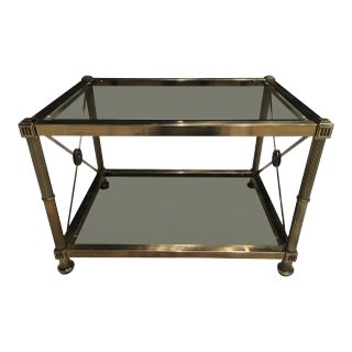 Aged Brass End Table From Mastercraft For Sale