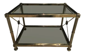 Aged Brass End Table From Mastercraft