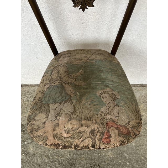 Mid-Century Italian Marble Console, Brass Mirror and Chiavari High Chair, 1950s, Set of 3 For Sale - Image 9 of 18