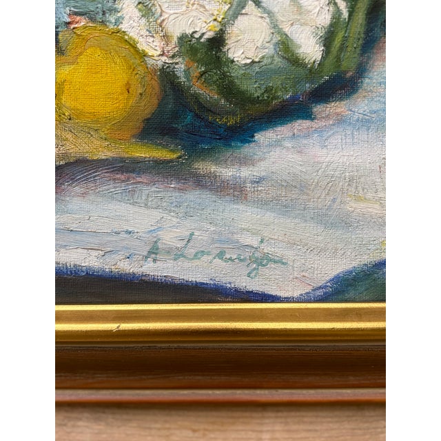 Realism Mid 20th Century Framed Original Tablescape Oil Painting For Sale - Image 3 of 5