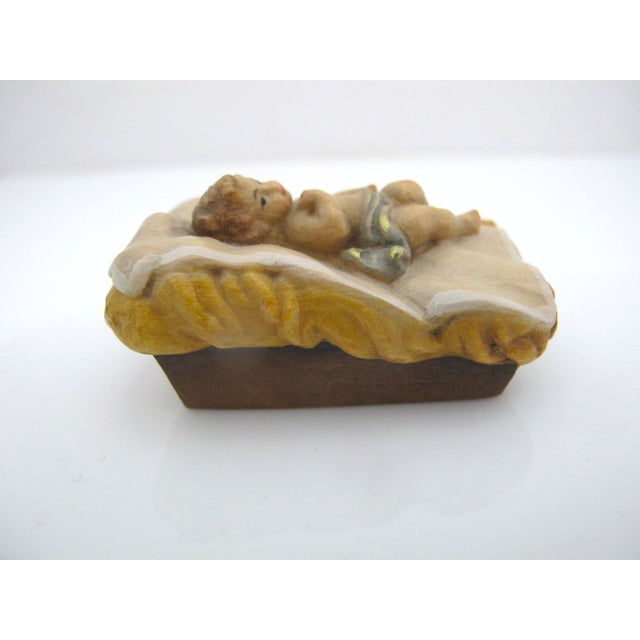 Wood Anri Italy Karl Kuolt Baby Jesus Nativity Manger Christmas Figurine For Sale - Image 7 of 8