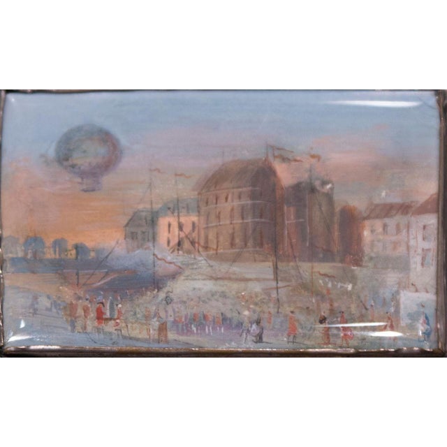 Small Antique Box with Decorative Scenes of the Reveillon Aerostat For Sale - Image 5 of 7