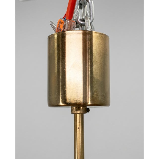 Faceted Glass and Brass Chandelier from Jaroslav Bejvl, Kamenický Šenov, Czechoslovakia, 1960s For Sale - Image 6 of 8