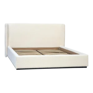 Cream Boucle Upholstered King Size Bed