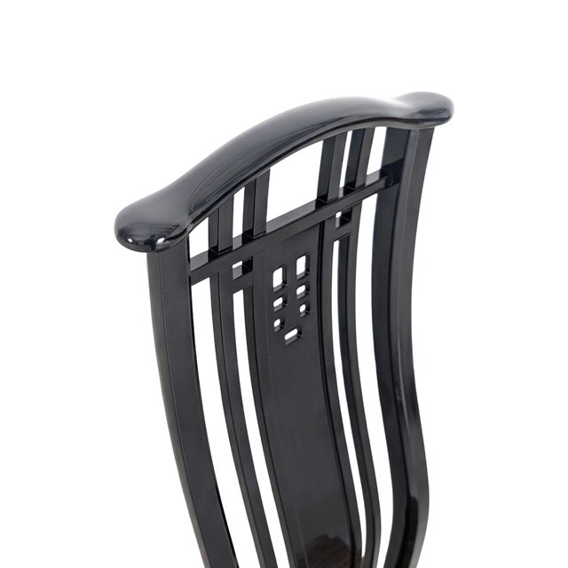 Chairs in Black by Umberto Asnago for Giorgetti, Italy, Set of 4 For Sale - Image 6 of 11