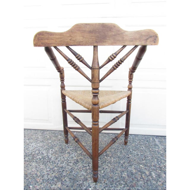 Brown Antique English Triangular Spindle Chair For Sale - Image 8 of 17