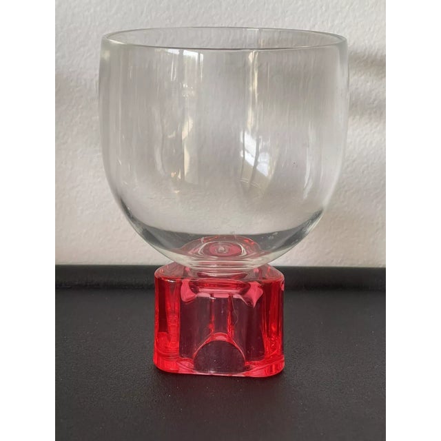 8 Postmodern 80s 90s 00s Era Plastic Goblets w/ Geometric Bases for Water Wine. You will receive 4 orange circles and 4...