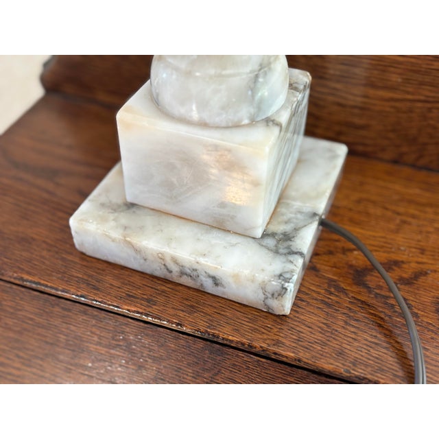 1960s Neoclassical Italian Alabaster Table Lamp For Sale - Image 6 of 11