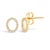 Expertly crafted to symbolize individuality and grace, this exquisite "O" initial stud earring is fashioned from radiant...