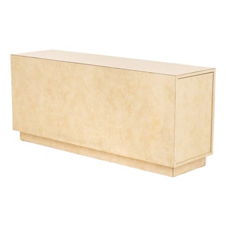 Minimalist Beige Block Form Console Table For Sale