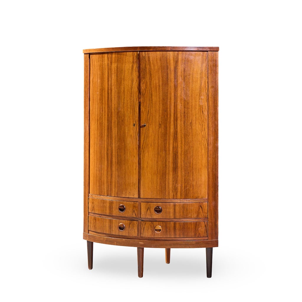 Kai Kristiansen Mid Century Danish Rosewood Corner Cabinet | Chairish