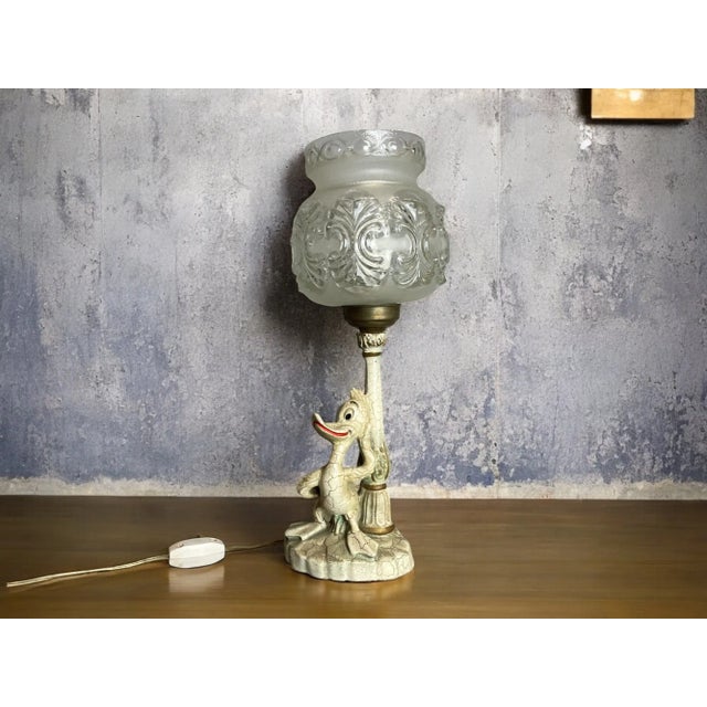 Portuguese Donald Duck Table Lamp in Resin and Glass, 1980s For Sale - Image 13 of 13