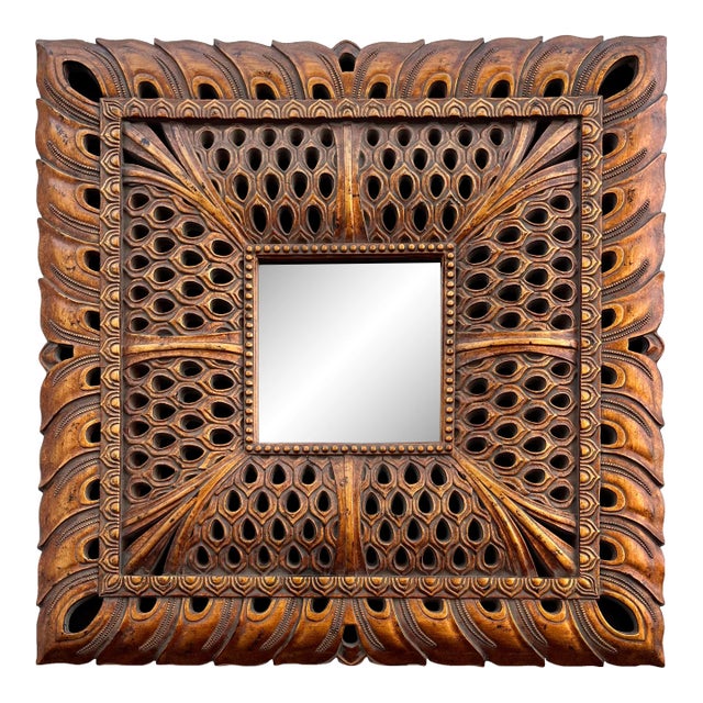 Late 20th Century Ornate Large Scale Resin Mirror For Sale