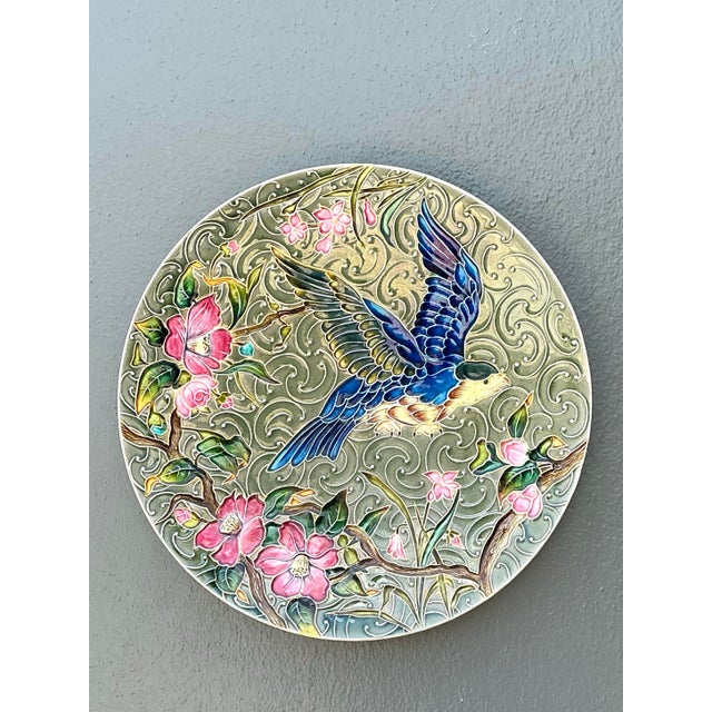 Ceramic Vintage Shutz Chiil Glazed Ceramic Wall Plates - Set of 2 For Sale - Image 7 of 12