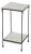 Larkin 12 in. W Square Outdoor Marble and Iron Side Table with Lower Open Shelf, Metal Outdoor Finish For Sale