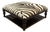 Vintage Zebra Hide Nailhead Ottoman For Sale