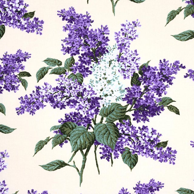 Contemporary Schumacher x Johnson Hartig Proust's Lilacs Fabric in Purple For Sale - Image 3 of 5
