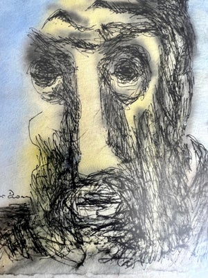 Ben-Zion Weinman, Ben ZIon Expressionist Judaica Rabbi Watercolor Painting Jewish Modernist WPA, c.1950's