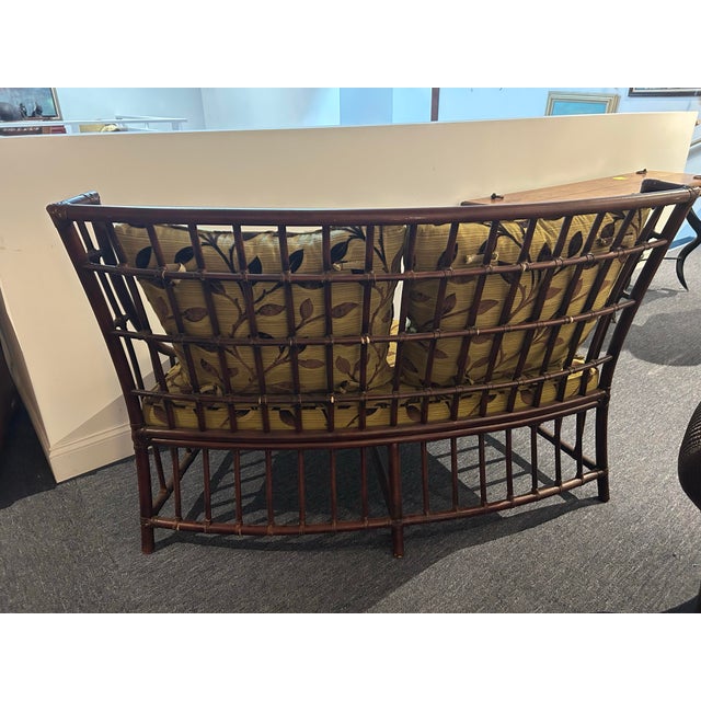 Curved Palm Beach Bamboo Bench For Sale - Image 4 of 5