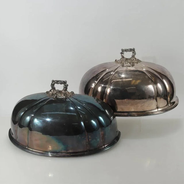 1930s 1930s Wall Mounted Silverplate Planters Wall Pockets - A Pair Fabricated From Meat Domes or Food Cloche Covers For Sale - Image 5 of 6