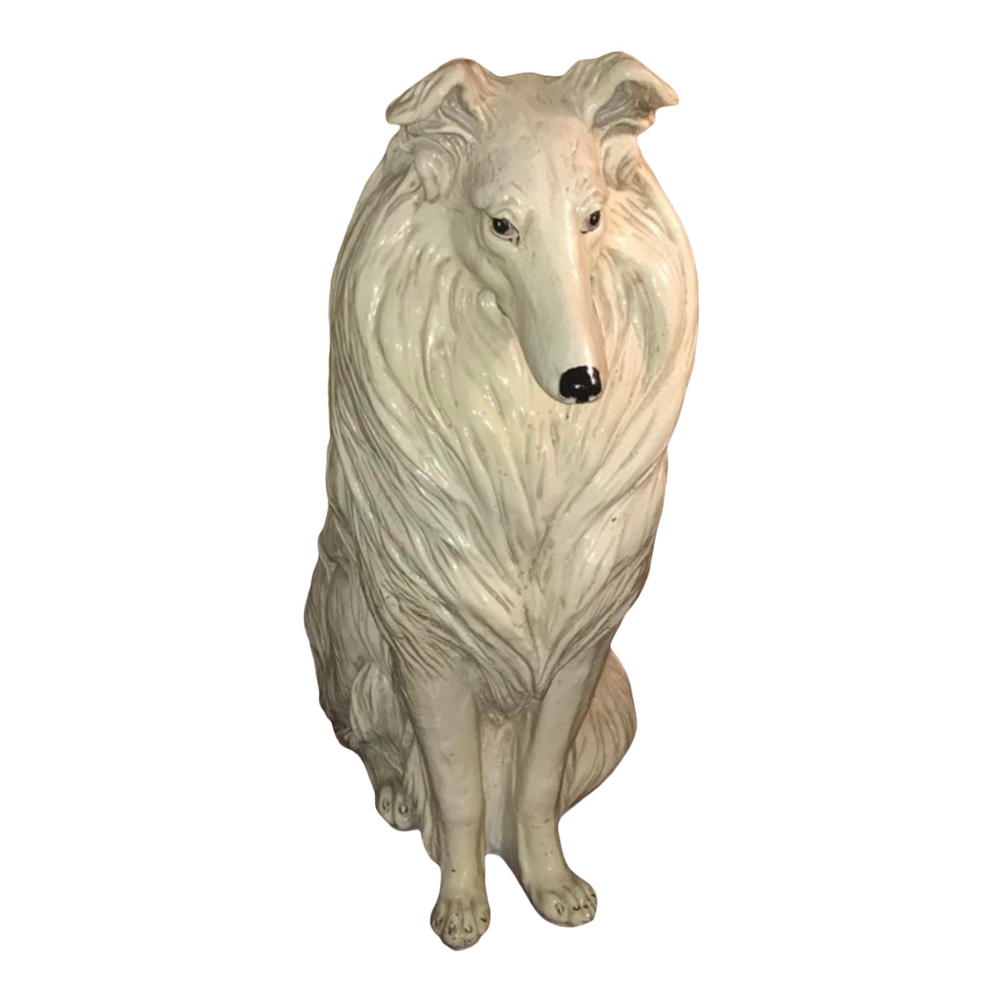 Mid 20th Century Hollywood Regency Collie Life Size Dog Statue Chairish