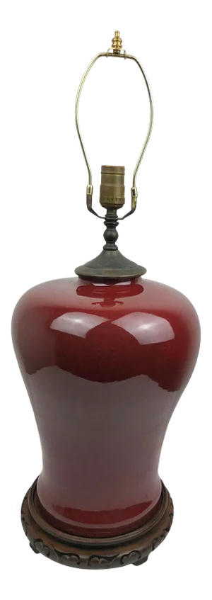 Vintage Chinese Sang De Boeuf Vase Now as Lamp