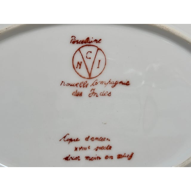 Purple Nouvelle Compagnie Des Indes Apponyi Purple Porcelain Serving Dish, Hand-Painted For Sale - Image 8 of 12