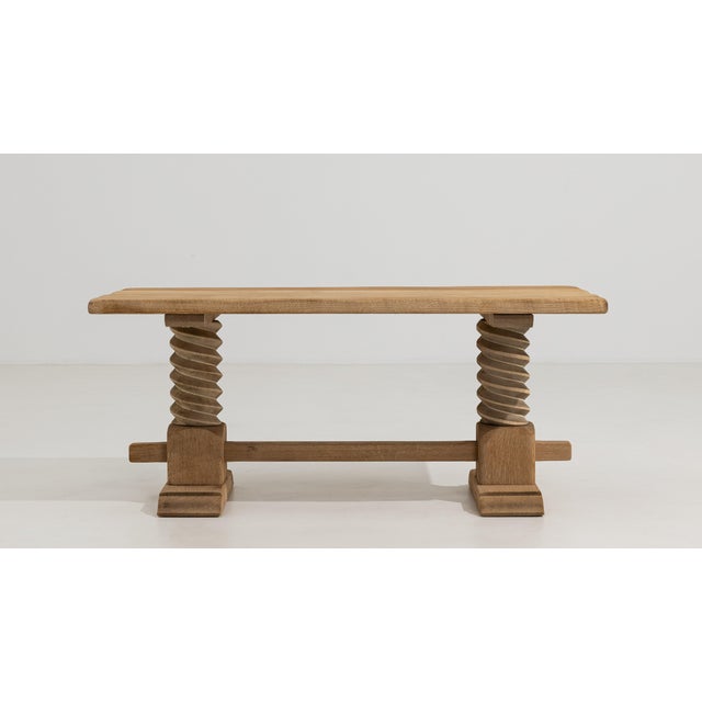 Oak Coffee Table with Corkscrew Legs, Antique, France, Circa 1970 For Sale - Image 12 of 12