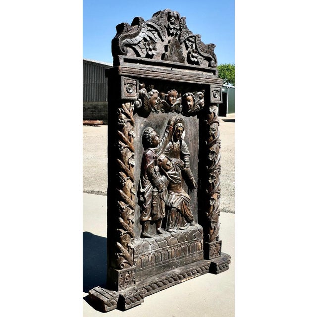 Large European Mediaeval Oak Carving For Sale - Image 14 of 15