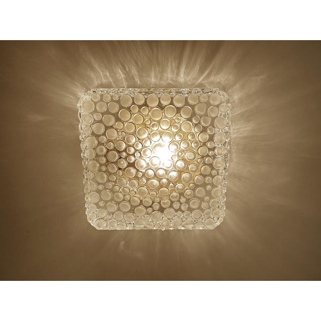 Mid century light featuring a bubble relief glass shade with bronze enameled base dimensions: height 24 cm / 9.44 in width...