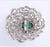 Contemporary Platinum, Diamond, and Persian Turquoise Asymmetric Dress Clip For Sale - Image 3 of 7