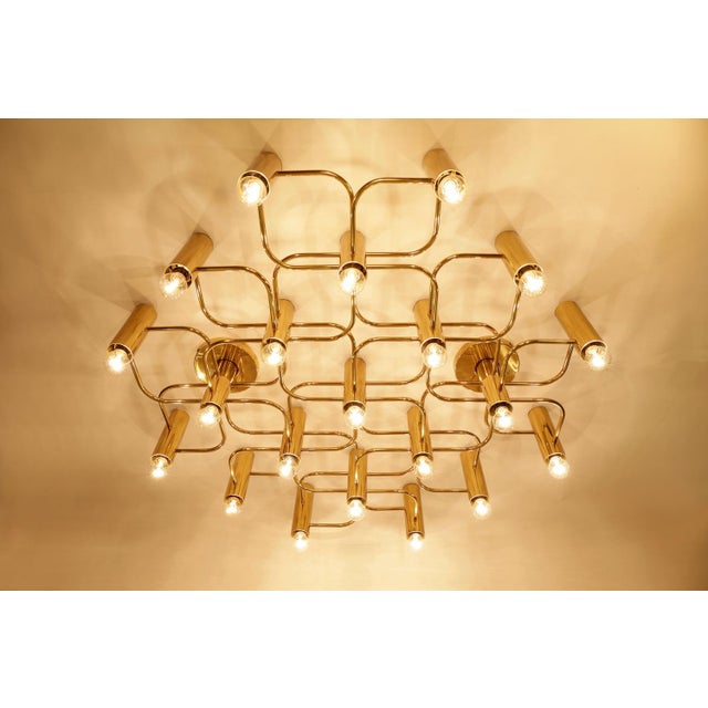 Large Brass Ceiling Lamp by Sciolari for Leola, 1970s For Sale - Image 10 of 14