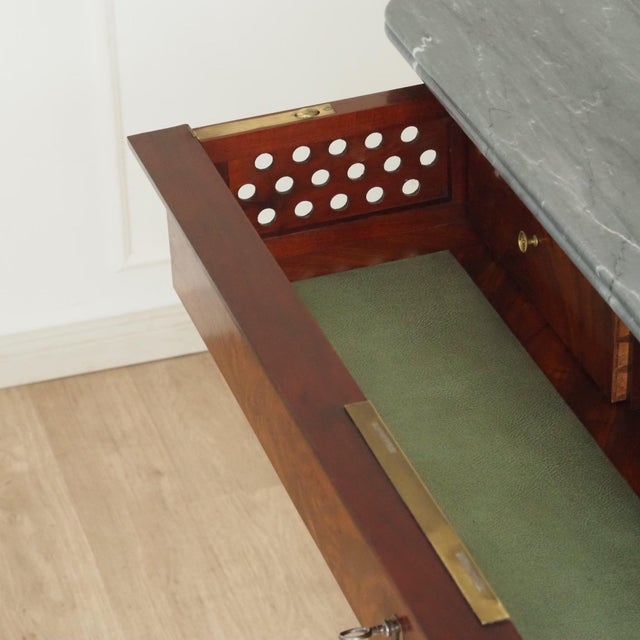 Louis-Philippe Secretaire in Mahogany with Marble Top For Sale - Image 3 of 18