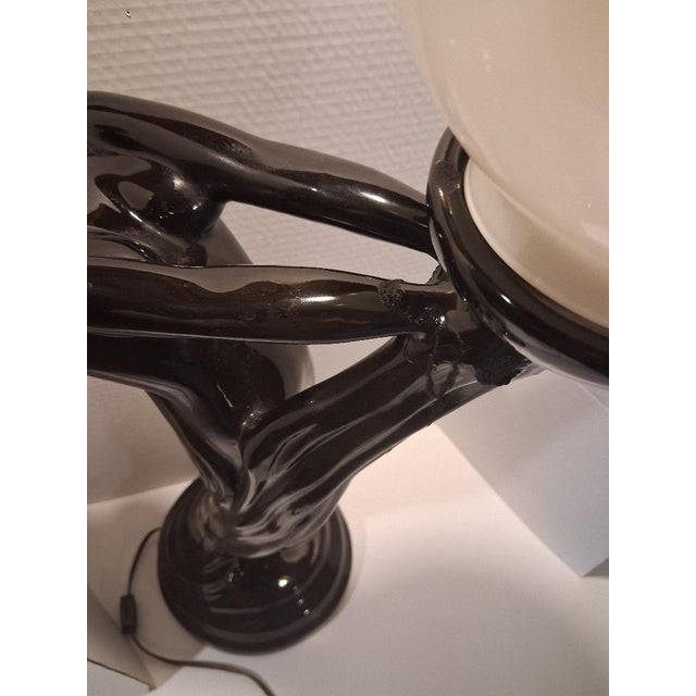1970s 1970s Deco Style Nude Lady Lamp in Black For Sale - Image 5 of 9
