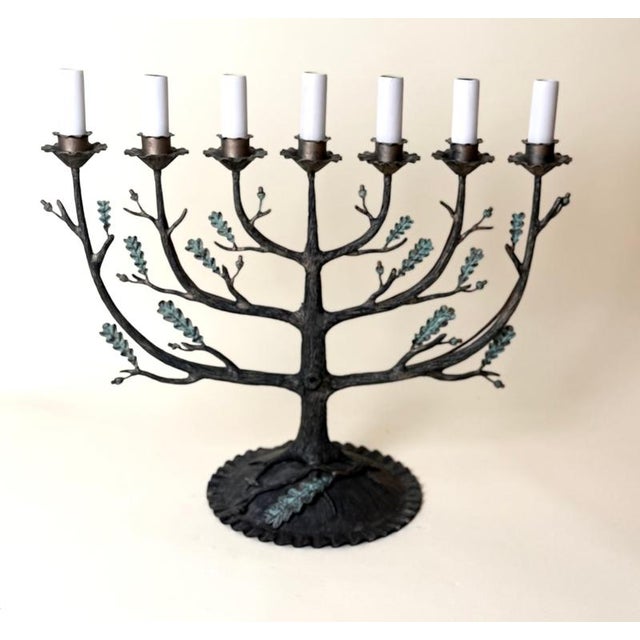 Art Deco German Sculptural Seven-Light Oak Tree Candleholder, 1930s For Sale - Image 14 of 18