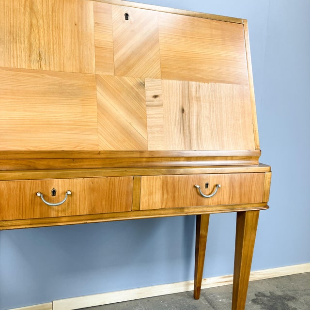 Wood Secretary in Cherrywood, 1940s For Sale - Image 7 of 13