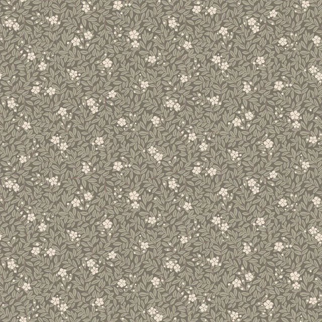 SAMPLE - Boråstapeter Myrten Wallpaper In Olive For Sale