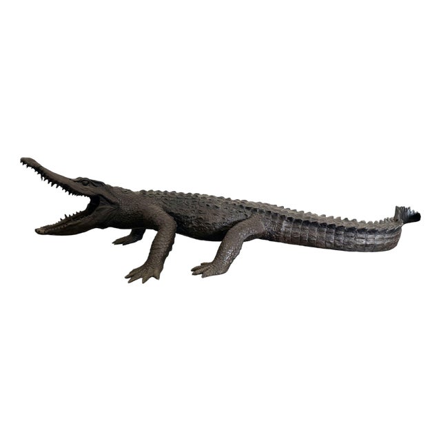 Monumental Bronze Crocodile Fountain Sculpture – 149” L Outdoor Garden For Sale
