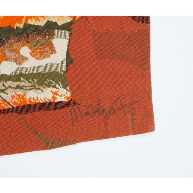 This vintage 3x5 French Aubusson signed tapestry titled “Frémissement”, handmade in wool, is based on a cartoon by Mathieu...