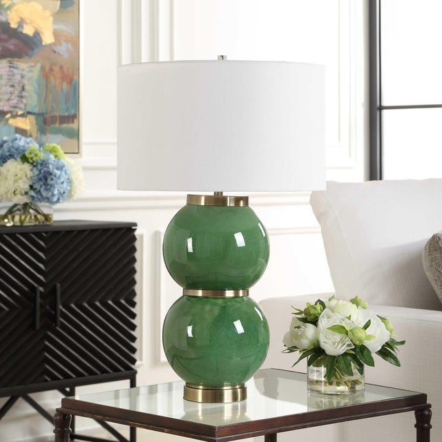 Modern Banner Green Spheres Table Lamp For Sale - Image 3 of 6