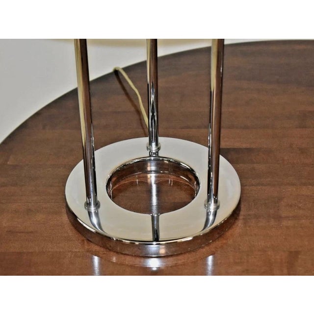 George Kovacs Authentic Robert Sonneman for George Kovacs 1987 Chrome Saturn Saucer Table Lamp For Sale - Image 4 of 5