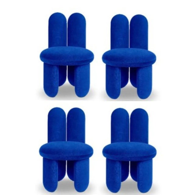 Set of 4 glazy chairs, gentle 753 by royal stranger dimensions: w 58 d 58 h 85 cm sh 50 sd 46 cm materials: upholstery...