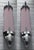 1940s Vintage Art Deco Light Old Lamp Wall Sconces Fixture Nickel Brass & Opaline Pink Glass Rod Ship Light - Pair For Sale - Image 5 of 5