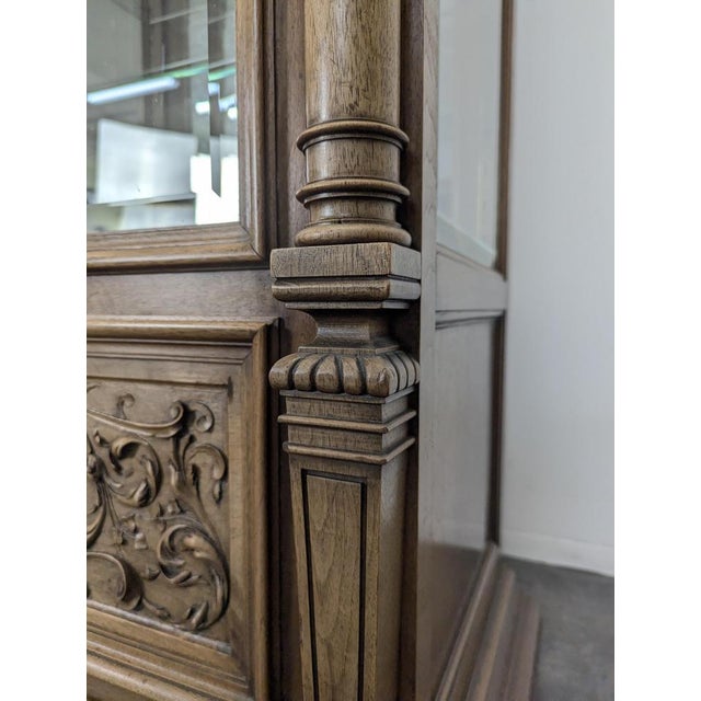 Renaissance Walnut Silverware with Beveled Glass For Sale - Image 6 of 14